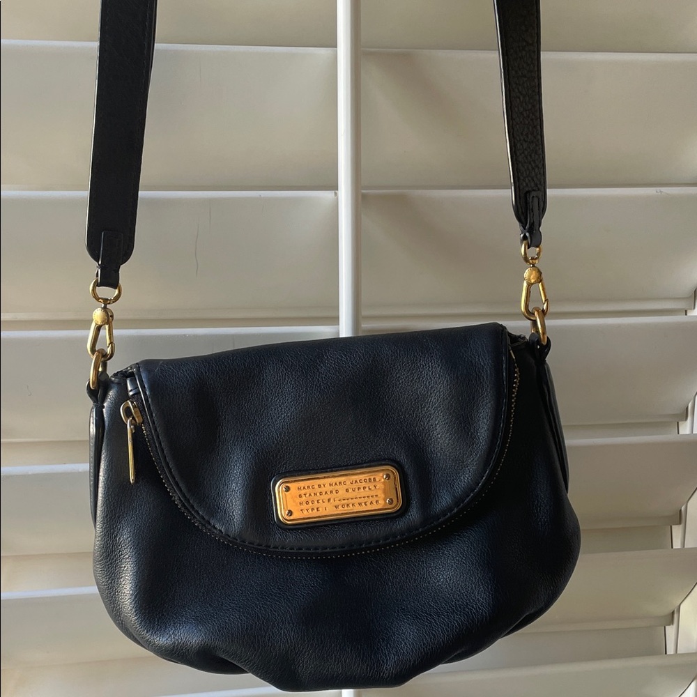 Marc by Marc Jacobs Black Crossbody Bag with Gold Accents